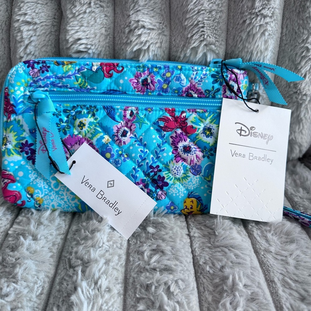 Vera Bradley Aqua Floral RFID Wristlet